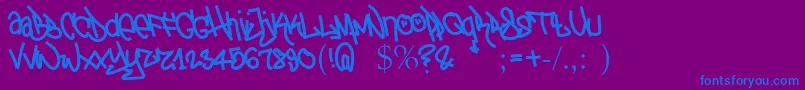 Шрифт TagTheotetic – синие шрифты на фиолетовом фоне