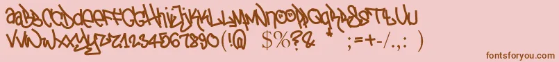Fonte TagTheotetic – fontes marrons em um fundo rosa