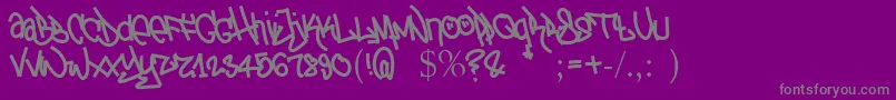 Fonte TagTheotetic – fontes cinzas em um fundo violeta