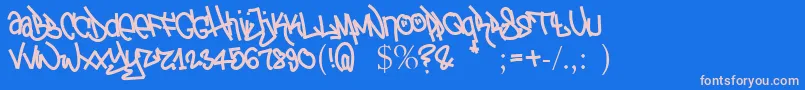 TagTheotetic Font – Pink Fonts on Blue Background