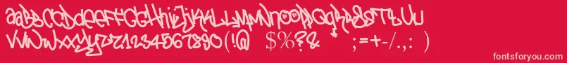 TagTheotetic Font – Pink Fonts on Red Background