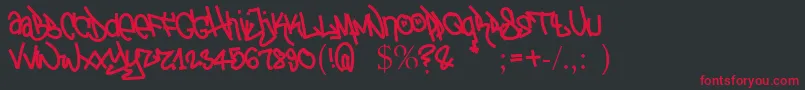 TagTheotetic Font – Red Fonts on Black Background