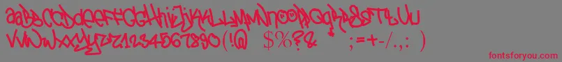 TagTheotetic Font – Red Fonts on Gray Background