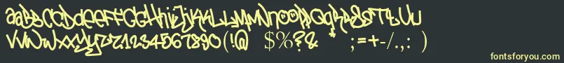 TagTheotetic Font – Yellow Fonts on Black Background