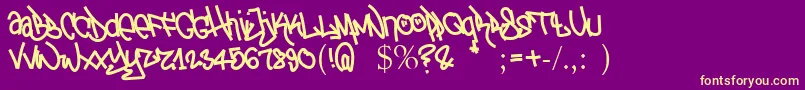 Police TagTheotetic – polices jaunes sur fond violet