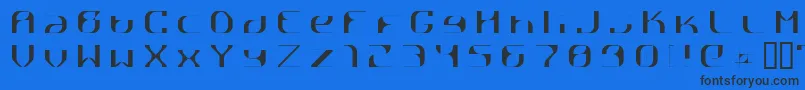 RГҐttpick-Schriftart – Schwarze Schriften auf blauem Hintergrund