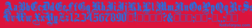 ShadowedBlack Font – Blue Fonts on Red Background