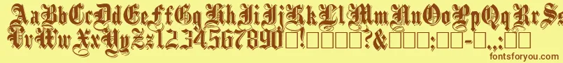 ShadowedBlack Font – Brown Fonts on Yellow Background