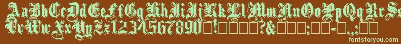 ShadowedBlack Font – Green Fonts on Brown Background