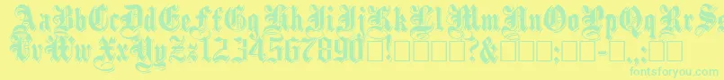 ShadowedBlack Font – Green Fonts on Yellow Background