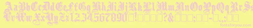 ShadowedBlack Font – Pink Fonts on Yellow Background