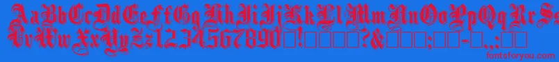 ShadowedBlack Font – Red Fonts on Blue Background