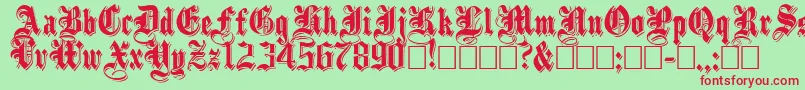 ShadowedBlack Font – Red Fonts on Green Background