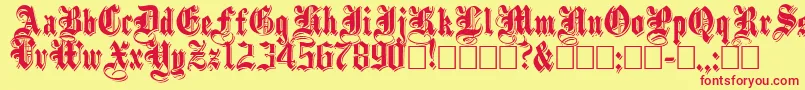 ShadowedBlack Font – Red Fonts on Yellow Background