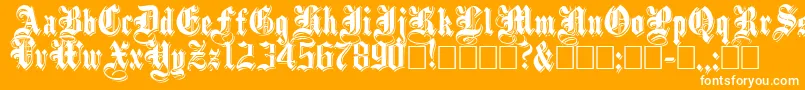 ShadowedBlack-Schriftart – Weiße Schriften auf orangefarbenem Hintergrund