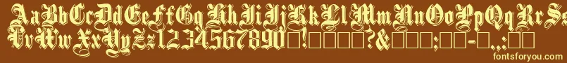 ShadowedBlack Font – Yellow Fonts on Brown Background