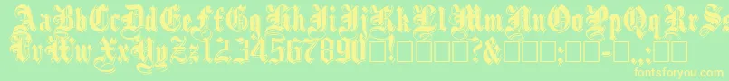 ShadowedBlack Font – Yellow Fonts on Green Background