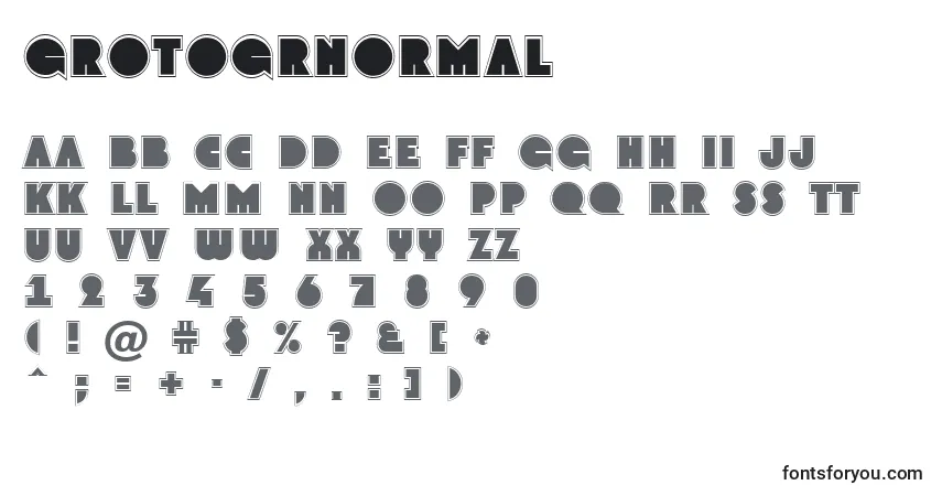 Czcionka GrotogrNormal – alfabet, cyfry, specjalne znaki