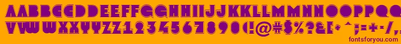 GrotogrNormal-fontti – violetit fontit oranssilla taustalla