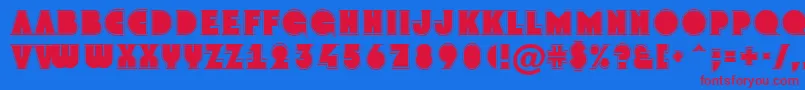GrotogrNormal Font – Red Fonts on Blue Background