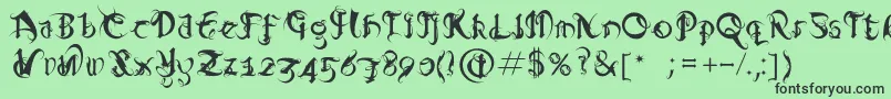 Diablo Font – Black Fonts on Green Background