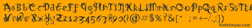 Diablo Font – Black Fonts on Orange Background