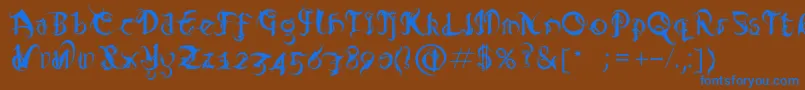 Шрифт Diablo – синие шрифты на коричневом фоне