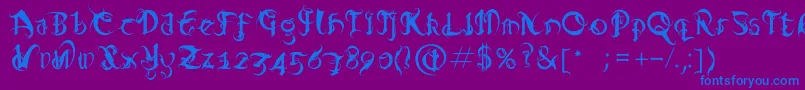 Diablo Font – Blue Fonts on Purple Background