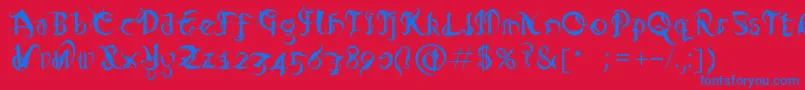 Diablo Font – Blue Fonts on Red Background