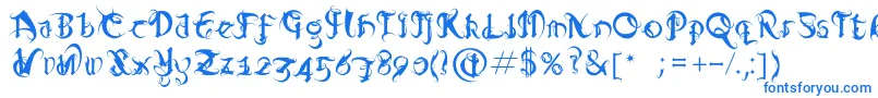 Diablo Font – Blue Fonts on White Background