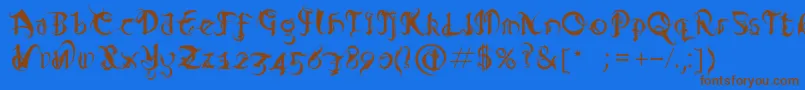 Diablo Font – Brown Fonts on Blue Background