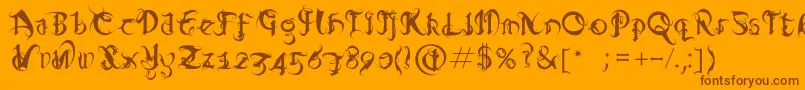 Diablo Font – Brown Fonts on Orange Background