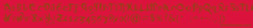Diablo Font – Brown Fonts on Red Background