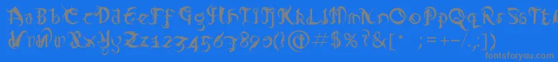 Diablo Font – Gray Fonts on Blue Background