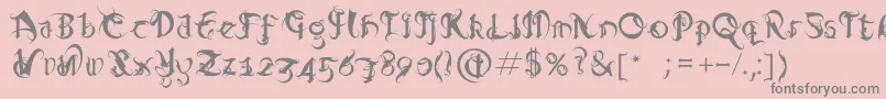 Diablo Font – Gray Fonts on Pink Background