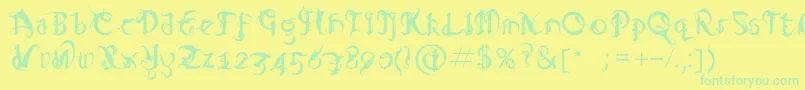 Diablo Font – Green Fonts on Yellow Background