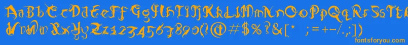 Diablo Font – Orange Fonts on Blue Background