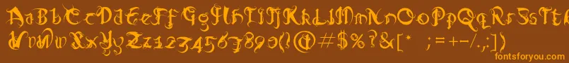 Diablo Font – Orange Fonts on Brown Background