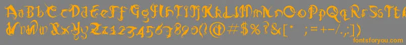 Diablo Font – Orange Fonts on Gray Background