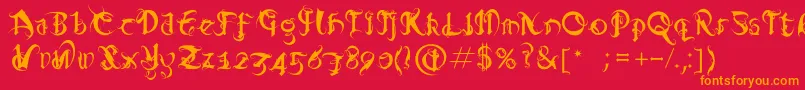 Diablo Font – Orange Fonts on Red Background