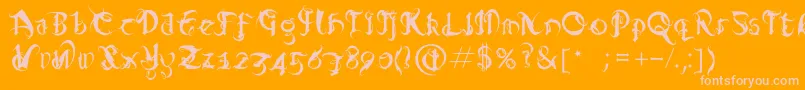 Diablo Font – Pink Fonts on Orange Background