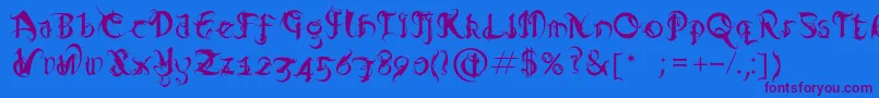 Diablo Font – Purple Fonts on Blue Background