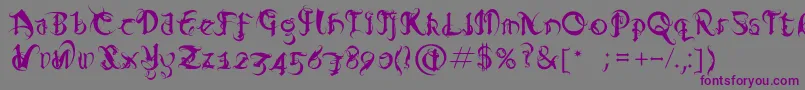 Diablo Font – Purple Fonts on Gray Background