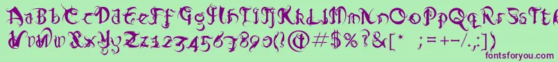 Diablo Font – Purple Fonts on Green Background