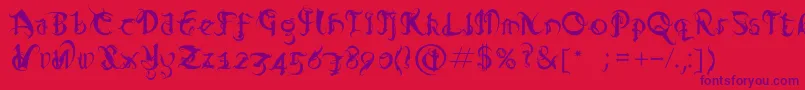 Diablo Font – Purple Fonts on Red Background