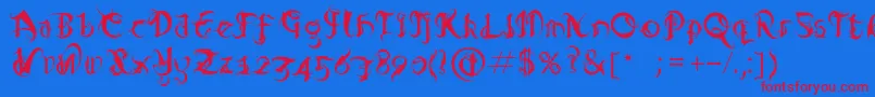 Diablo Font – Red Fonts on Blue Background