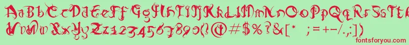 Diablo Font – Red Fonts on Green Background