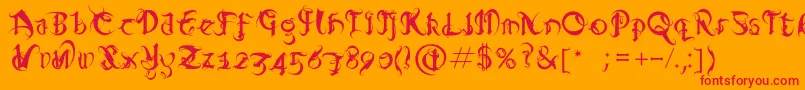 Diablo Font – Red Fonts on Orange Background