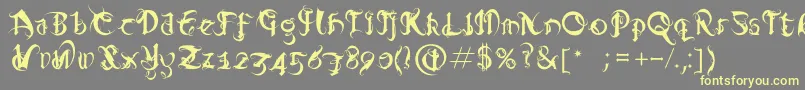Diablo Font – Yellow Fonts on Gray Background