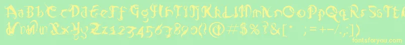 Diablo Font – Yellow Fonts on Green Background